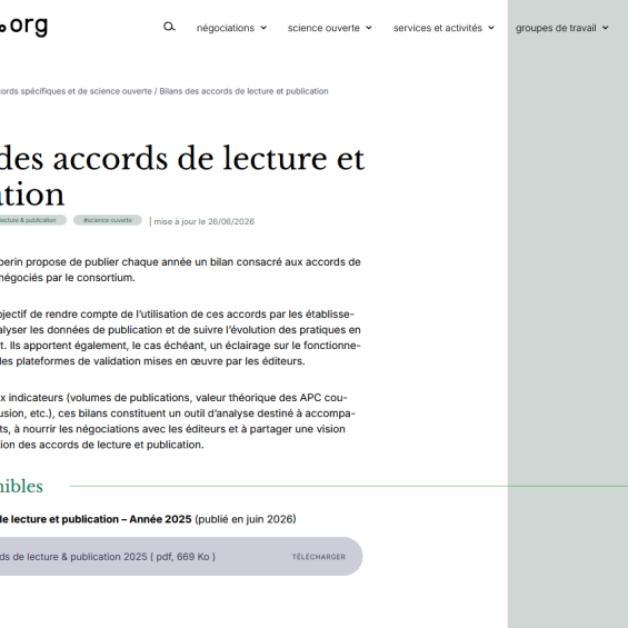 Bilan national des accords de lecture et publication - 2025 